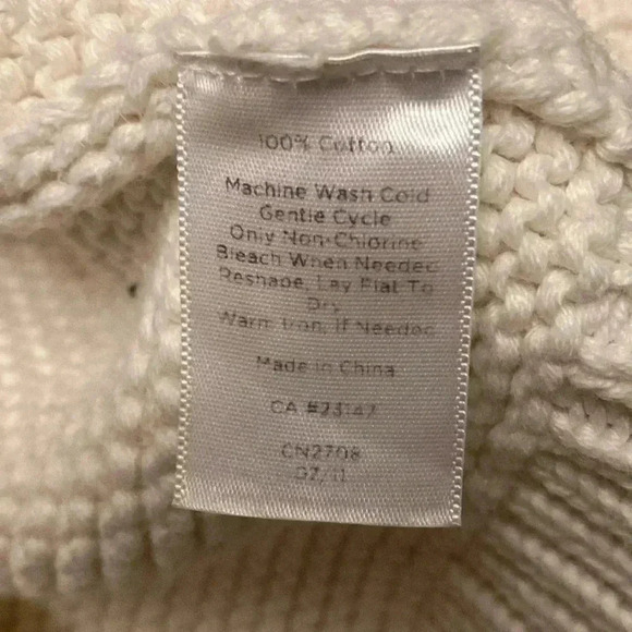 Talbots women’s large cream knit faux wrap sweater 100% cotton - Picture 7 of 8